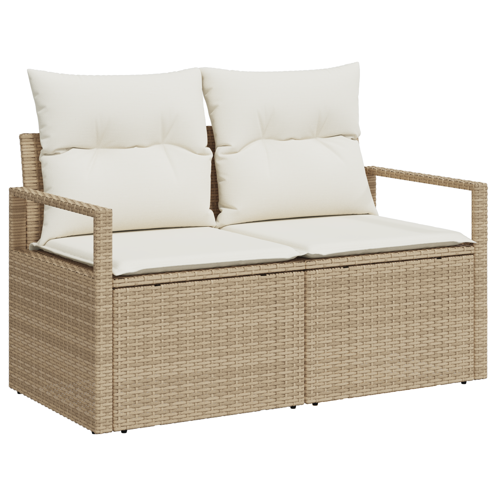 Set Divano da Giardino  con Cuscini Beige Rattan Sintetico