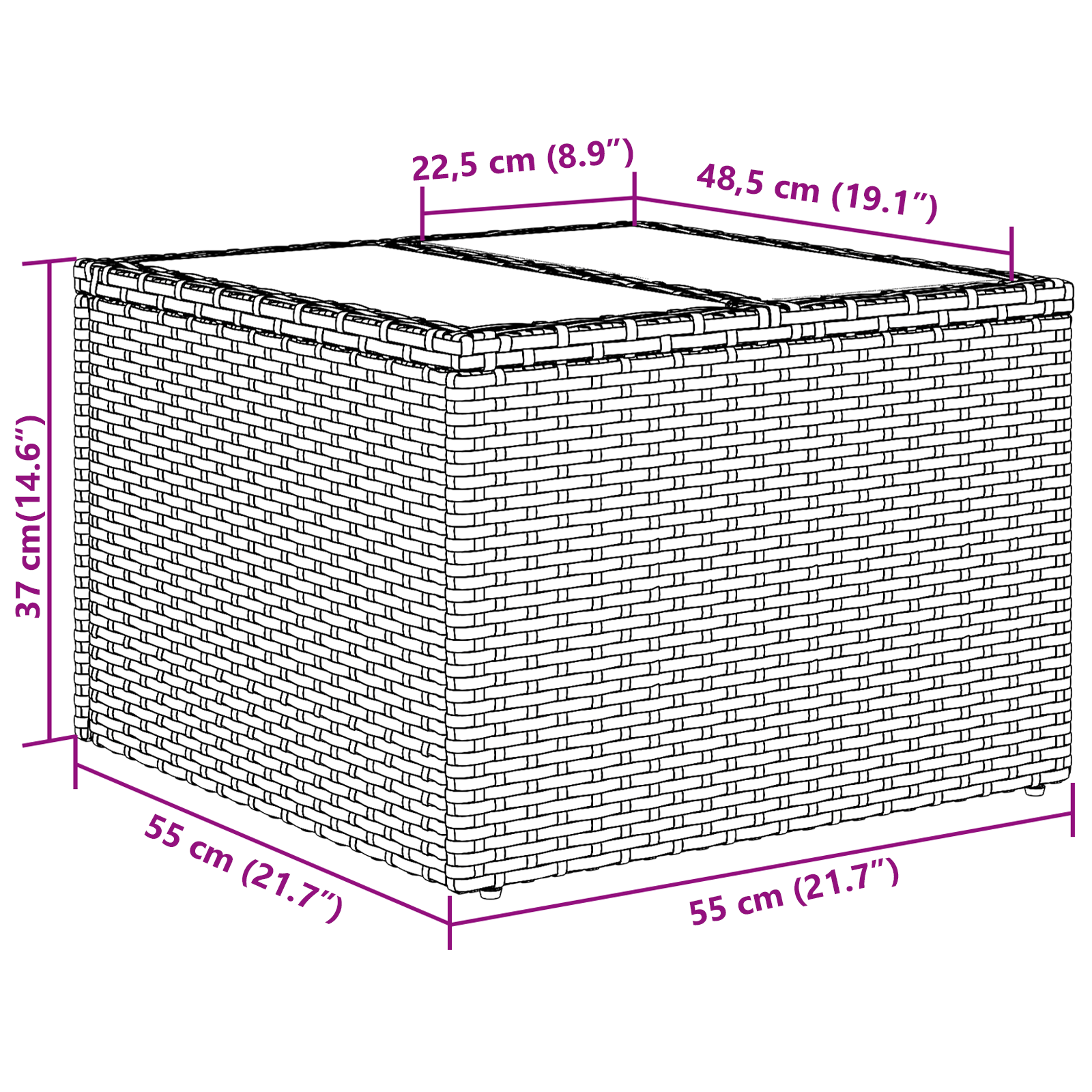 Set di divani da giardino composto da 5 pezzi con cuscini in polyrattan nero