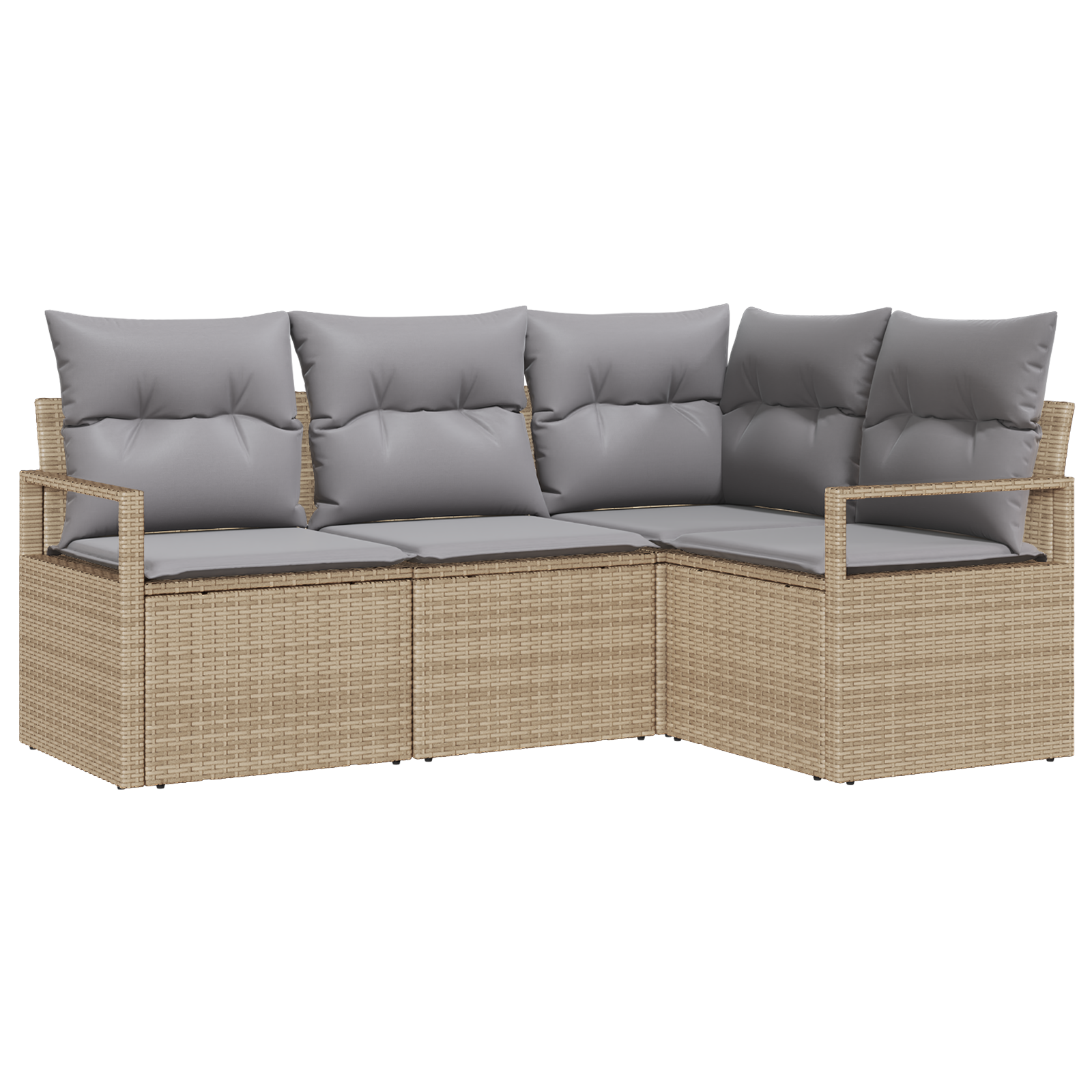 Divano da Giardino Angolare Set di 3 Beige e grigio