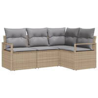 Divano da Giardino Angolare Set di 3 Beige e grigio