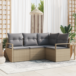 Divano da Giardino Angolare Set di 3 Beige e grigio