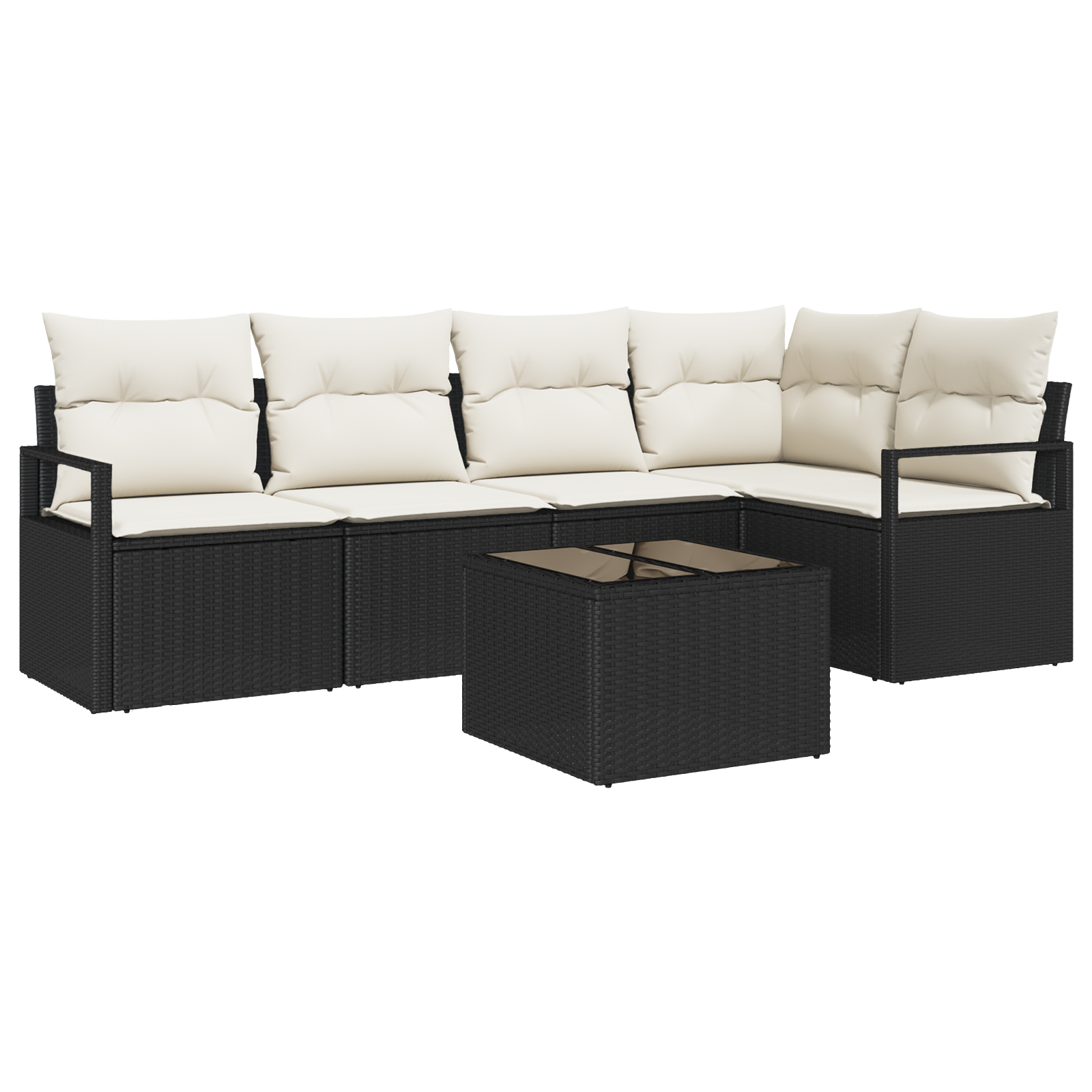 Set di Divani da Giardino 5 Pezzi con Cuscini Rattan Polyrattan Marrone