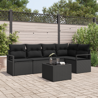 Set divano da giardino 6 pezzi con cuscini beige polyrattan