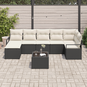 Set di Divani da Giardino  da 7 Pezzi con Cuscini Rattan Sintetico Marrone