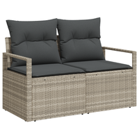 Set da giardino con cuscini  6 pezzi grigio chiaro polyrattan
