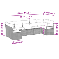 Divano da Giardino  da 7 Pezzi con Cuscini Beige in Polyrattan