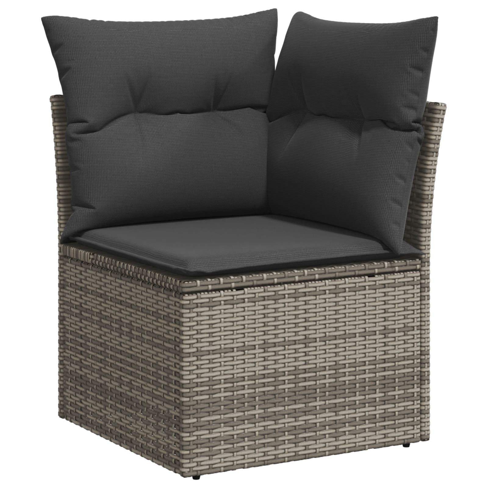 Set di divani da giardino 7 pezzi con cuscini grigio polyrattan