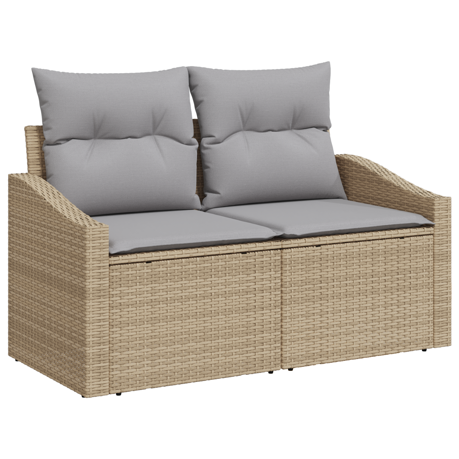 Set da giardino 7 pezzi con cuscini beige in rattan