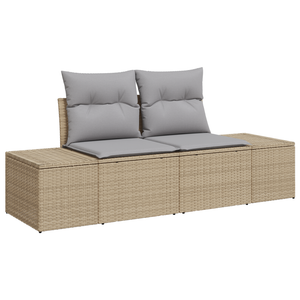 Set di divani da giardino a 7 pezzi con cuscini Beige Polirattan