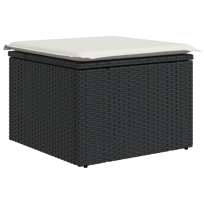 Set divano da giardino 5 pezzi con cuscini rattan nero