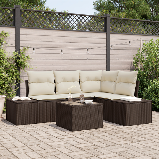 Set di Divani da Giardino 4 Pezzi con Cuscini Grigio Polyrattan