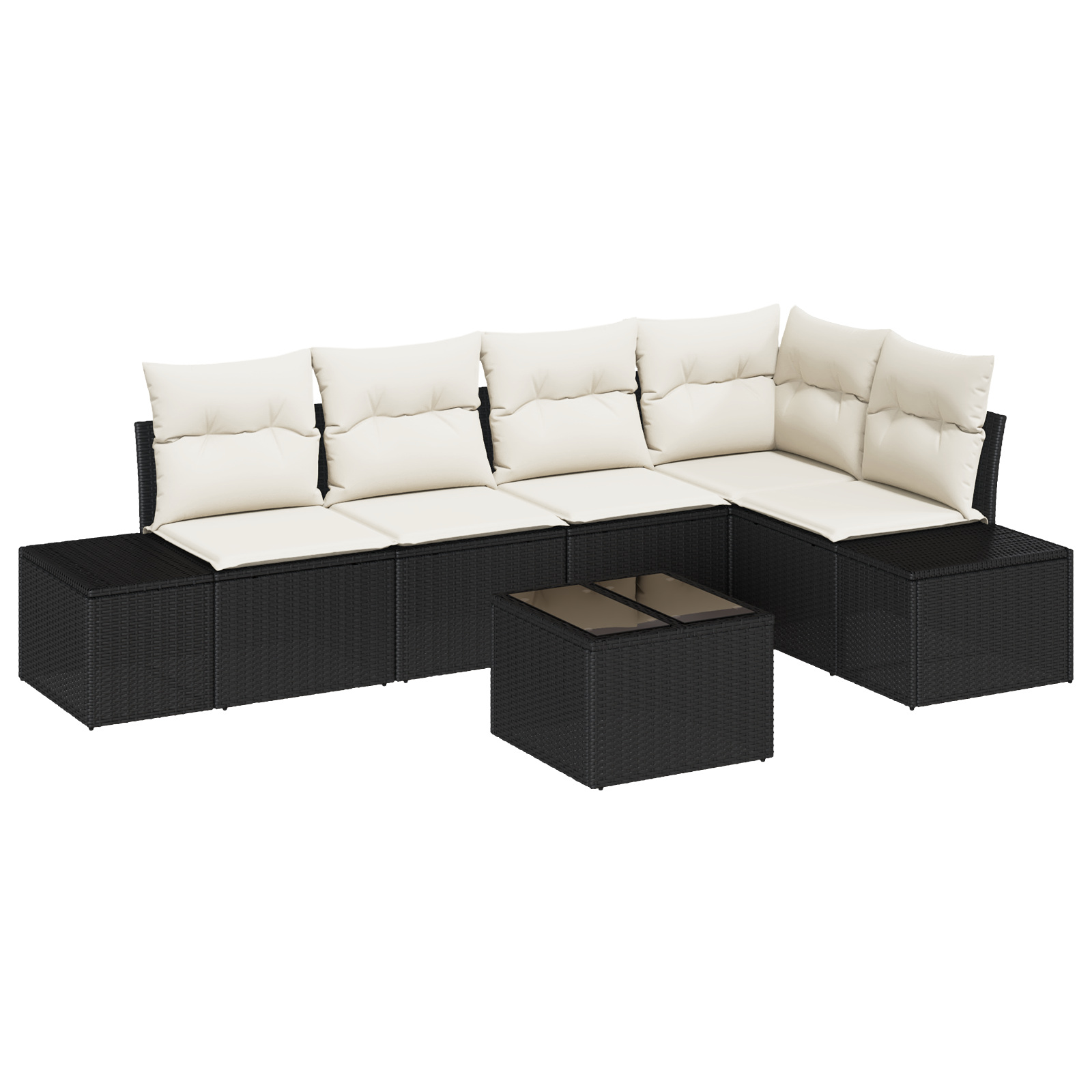 Set divano da giardino 5 pezzi con cuscini Rattan polyrattan marrone
