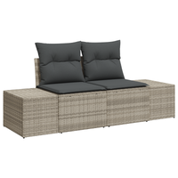 Set Divano da Giardino 6 Pezzi con Cuscini Grigio Chiaro in Rattan Polietilene.