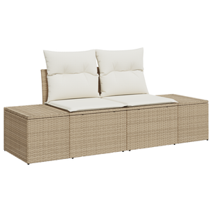 Set di divani da giardino 8 pezzi con cuscini Beige Polirattan