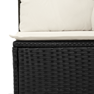Set Divano da Giardino da 7 Pezzi con Cuscini Rattan Poliestere Marrone