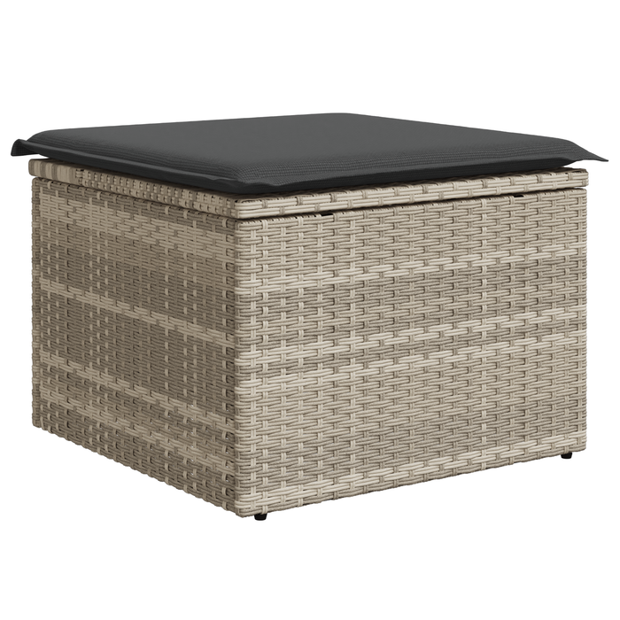 Set di divani da giardino da 6 pezzi con cuscini Grigio chiaro Polyrattan