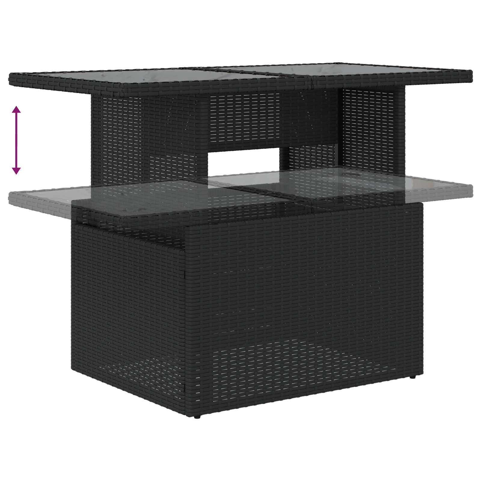Set divano da giardino  9 pezzi con cuscini Nero Polyrattan
