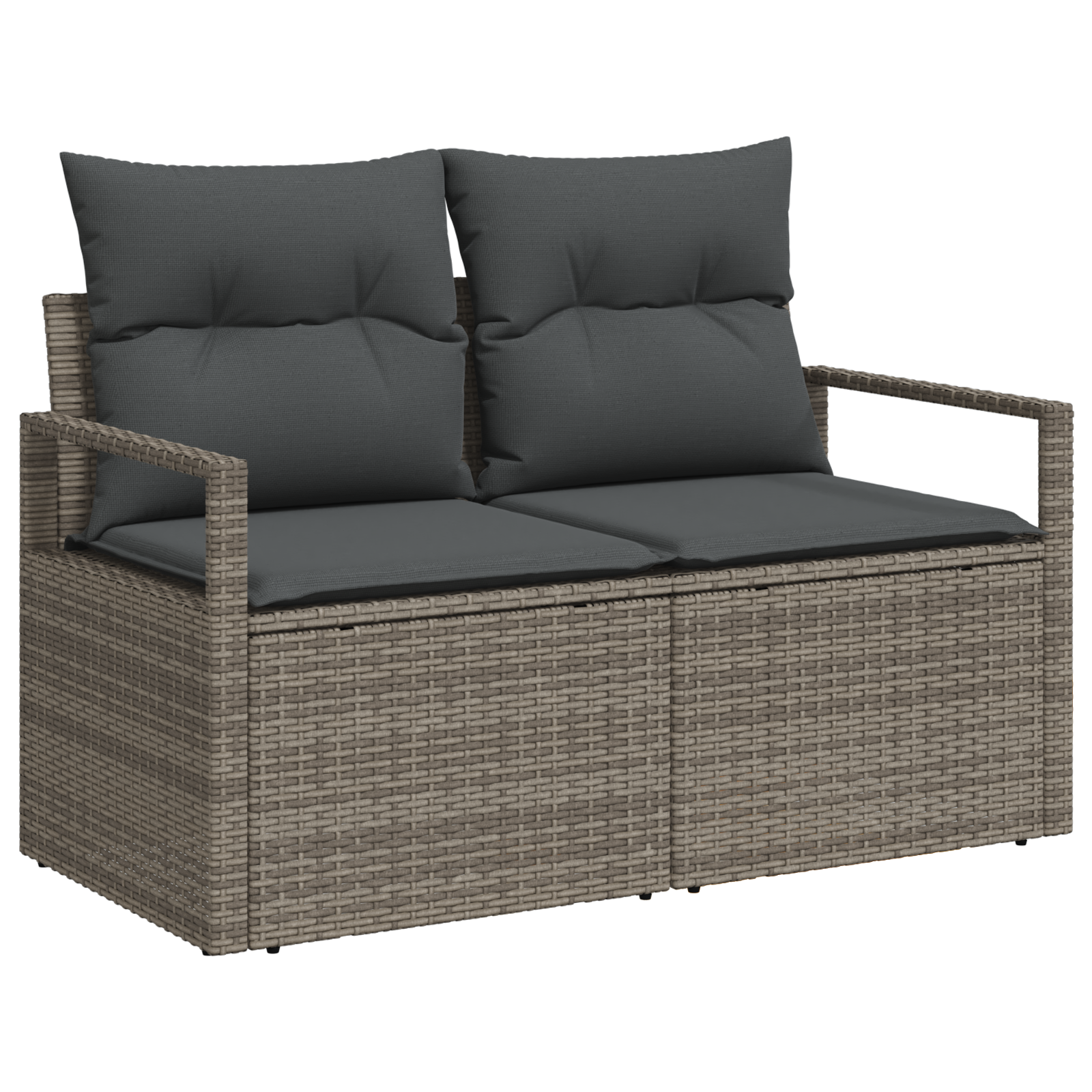 Set Divano da Giardino Grigio in 5 Pezzi con Cuscini in Polyrattan