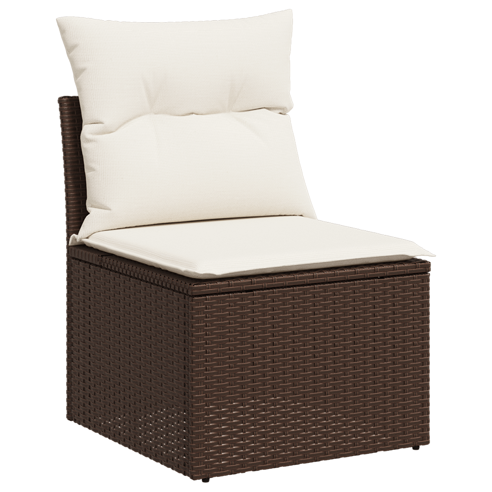Set di Divani da Giardino da 11 Pezzi con Cuscini in Polyrattan Marrone