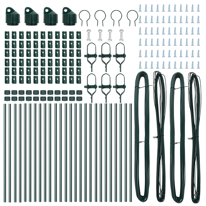 Posti per recinzione  26 pcs Verde Ø32 mm 120 cm Acciaio zincato