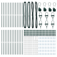 Pali per Recinzione 26 pcs Verde Ø32 mm 170 cm Acciaio Zincato