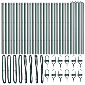 Posti per Recinto 52 pcs Verde Ø32 mm 210 cm Acciaio Zincato