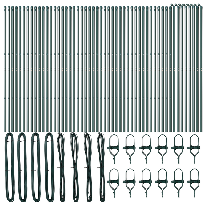 Posti per Recinto 52 pcs Verde Ø32 mm 210 cm Acciaio Zincato