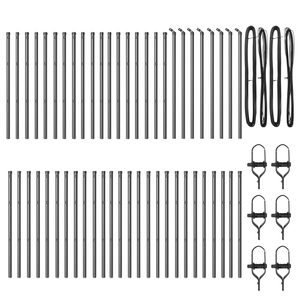 Posts per recinzione  52 pz Grigio Ø32 mm 80 cm Acciaio zincato