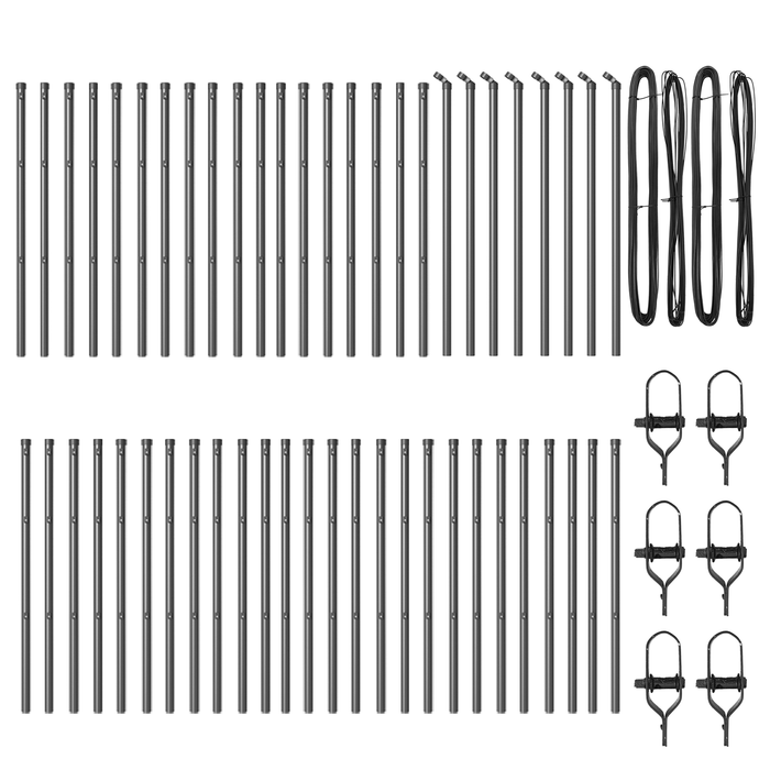 Posts per recinzione  52 pz Grigio Ø32 mm 80 cm Acciaio zincato