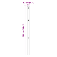 Pali per Recinzione 26 pz Grigio Ø32 mm 100 cm Acciaio Galvanizzato