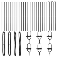 Pali di Fencing  26 pezzi Grigio Ø32 mm 150 cm Acciaio zincato