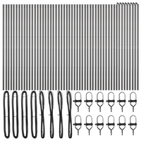 Posti per Recinzione 52 pcs Grigio Ø32 mm 190 cm Acciaio Galvanizzato