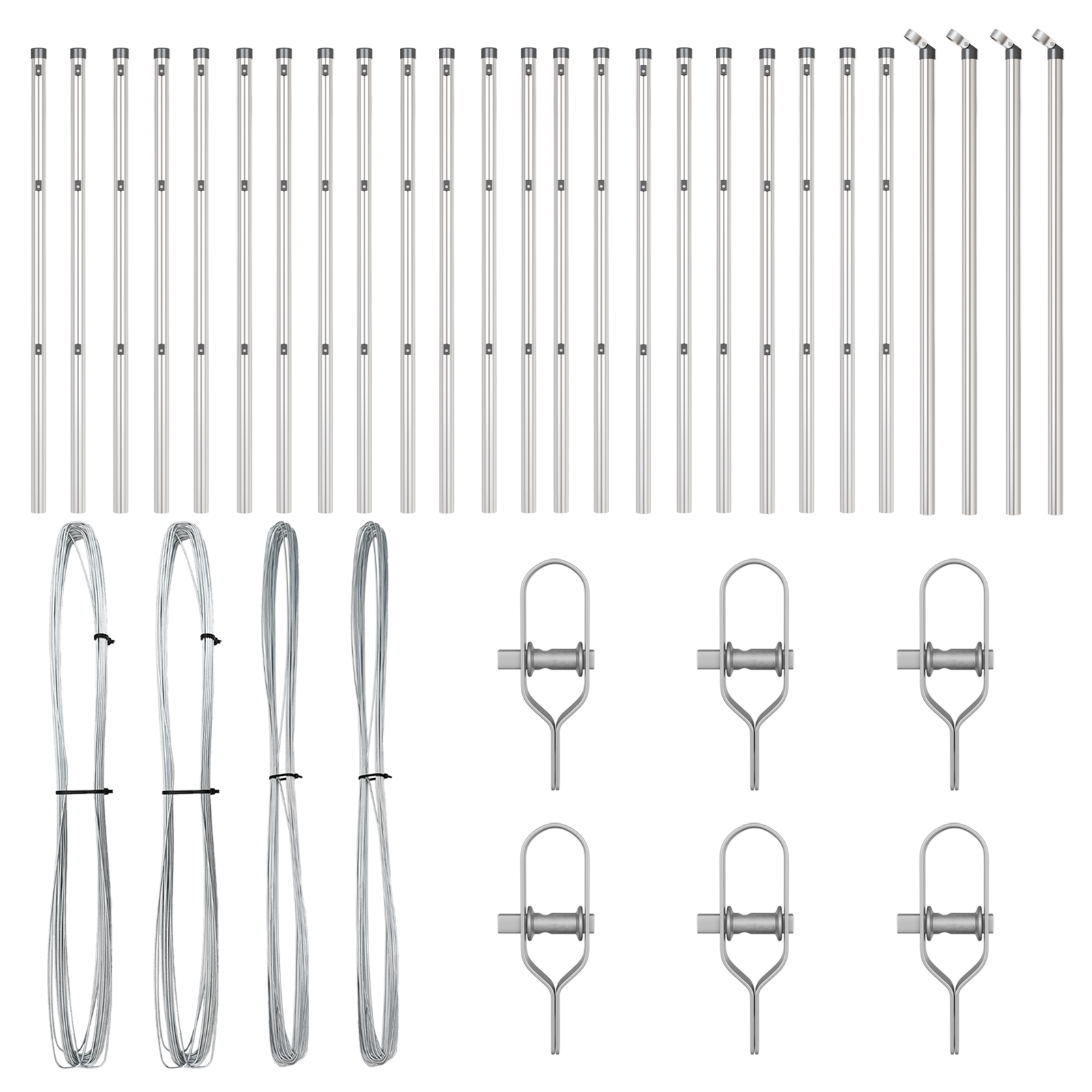 Paletti per recinzioni  26 pz Ø32 mm 80 cm Acciaio zincato