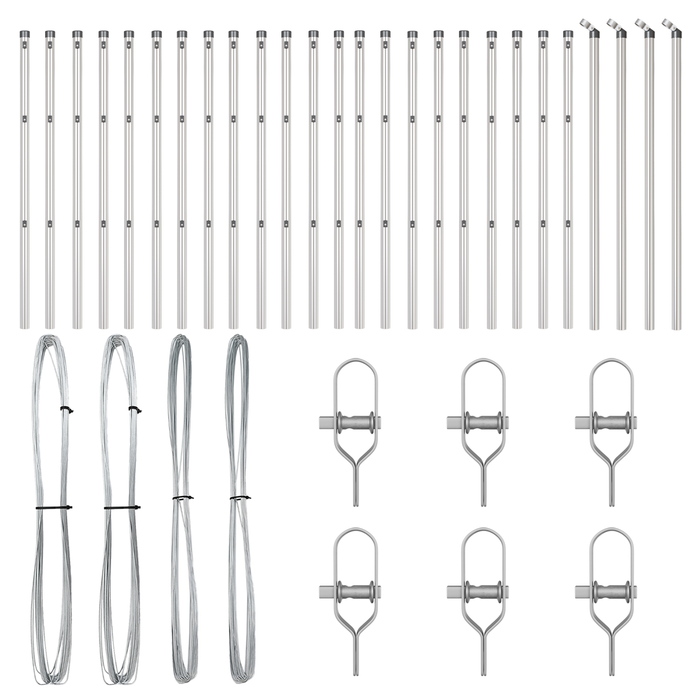 Paletti per recinzioni  26 pz Ø32 mm 80 cm Acciaio zincato