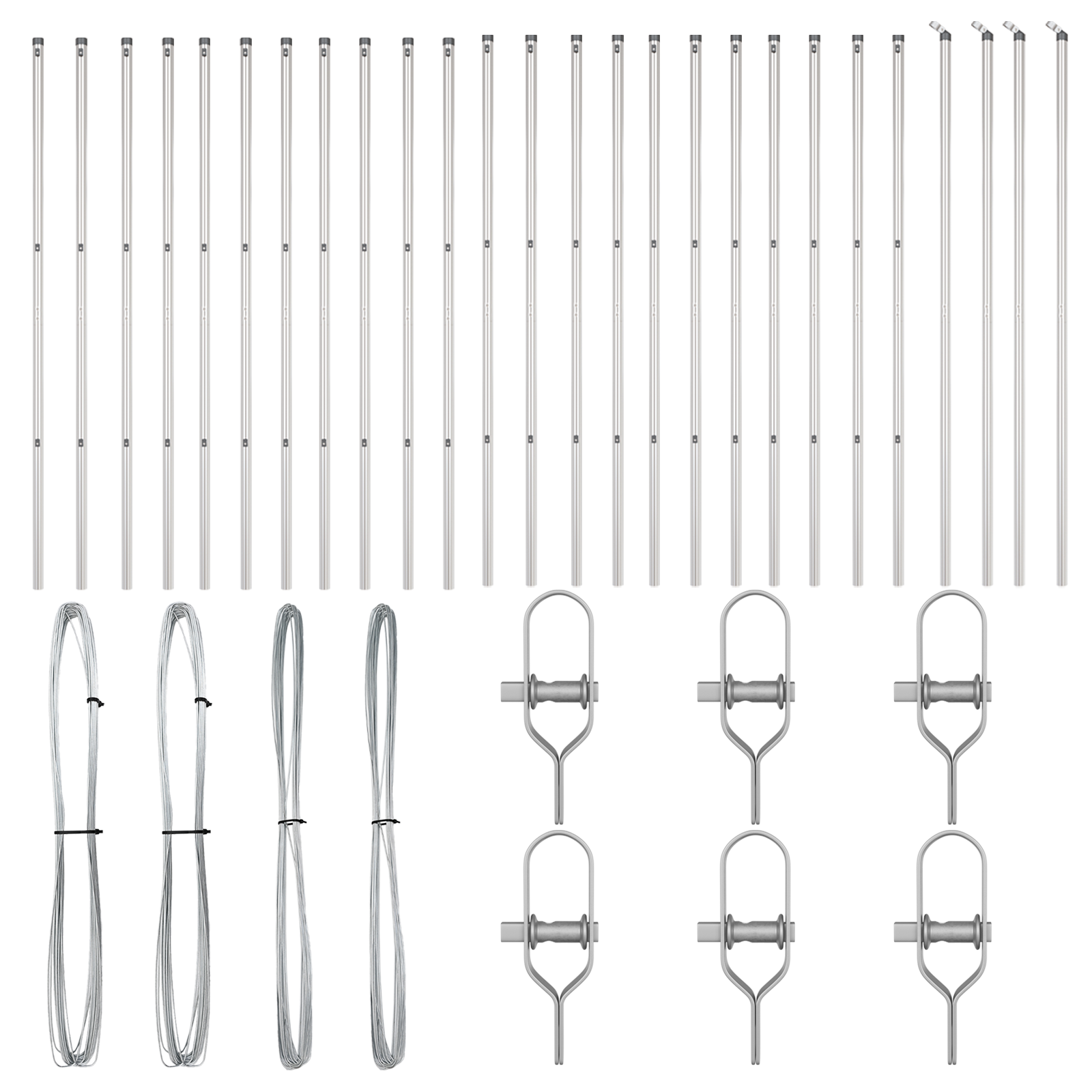 Pali della recinzione  26 pezzi Ø32 mm 150 cm Acciaio zincato