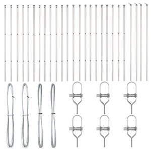 Pali 26 pcs Ø32 mm 190 cm Acciaio Galvanizzato