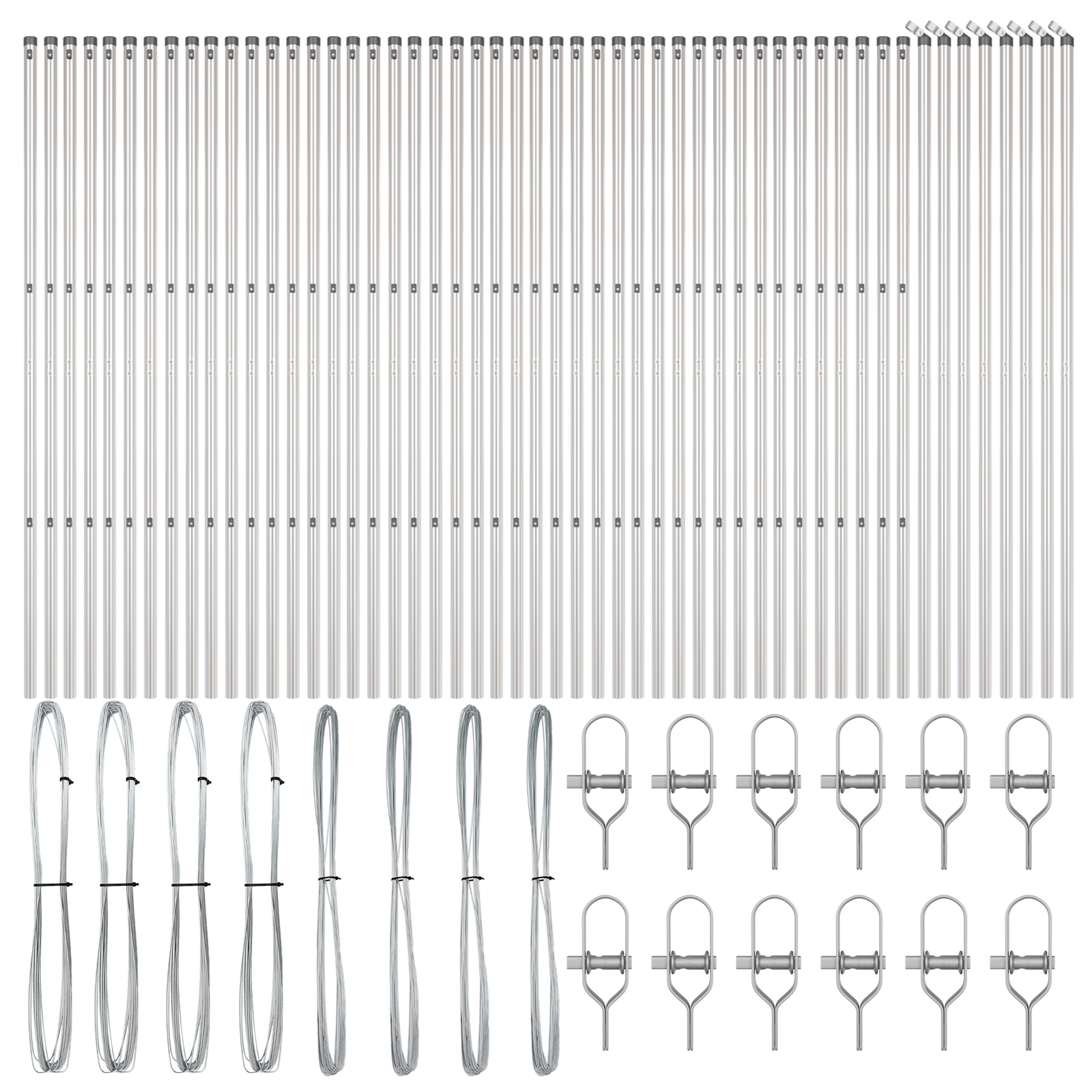 Posti per Recinto 52 pz Ø32 mm 200 cm Acciaio Galvanizzato