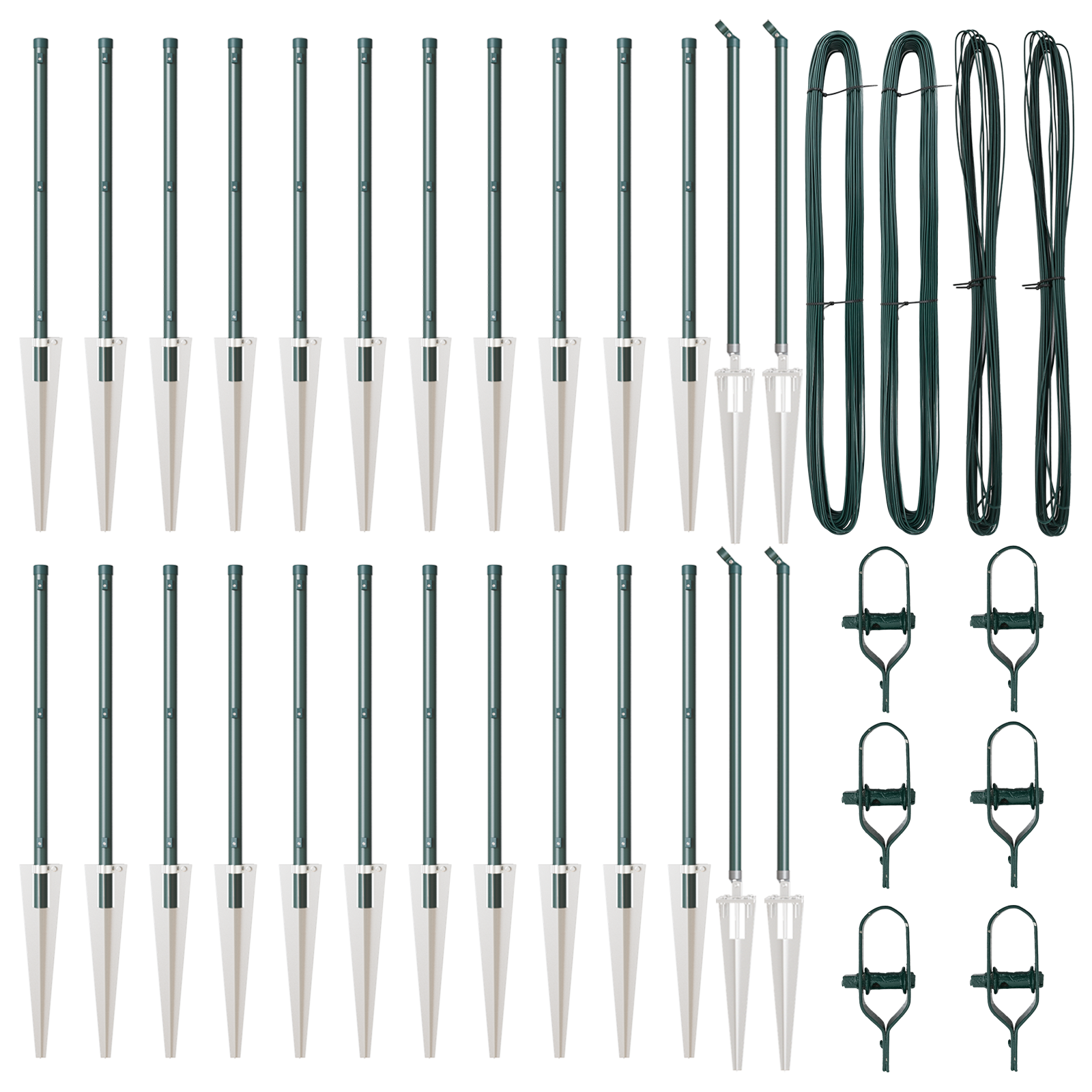 Posti per Recinzione  con Punta 26 pcs Ø32 mm 60 cm Acciaio Zincato