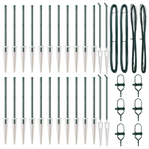 Posti per Recinzione  con Punta 26 pcs Ø32 mm 60 cm Acciaio Zincato