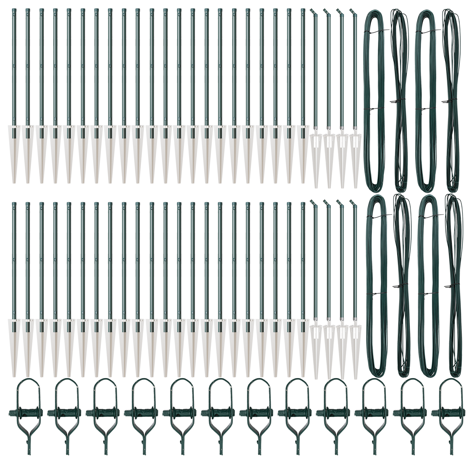 vitaXL Poste per Recinzione con Picchetto 52 pz Ø32 mm 100 cm Acciaio Galvanizzato