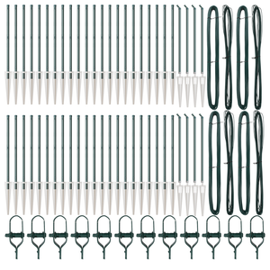 vitaXL Poste per Recinzione con Picchetto 52 pz Ø32 mm 100 cm Acciaio Galvanizzato