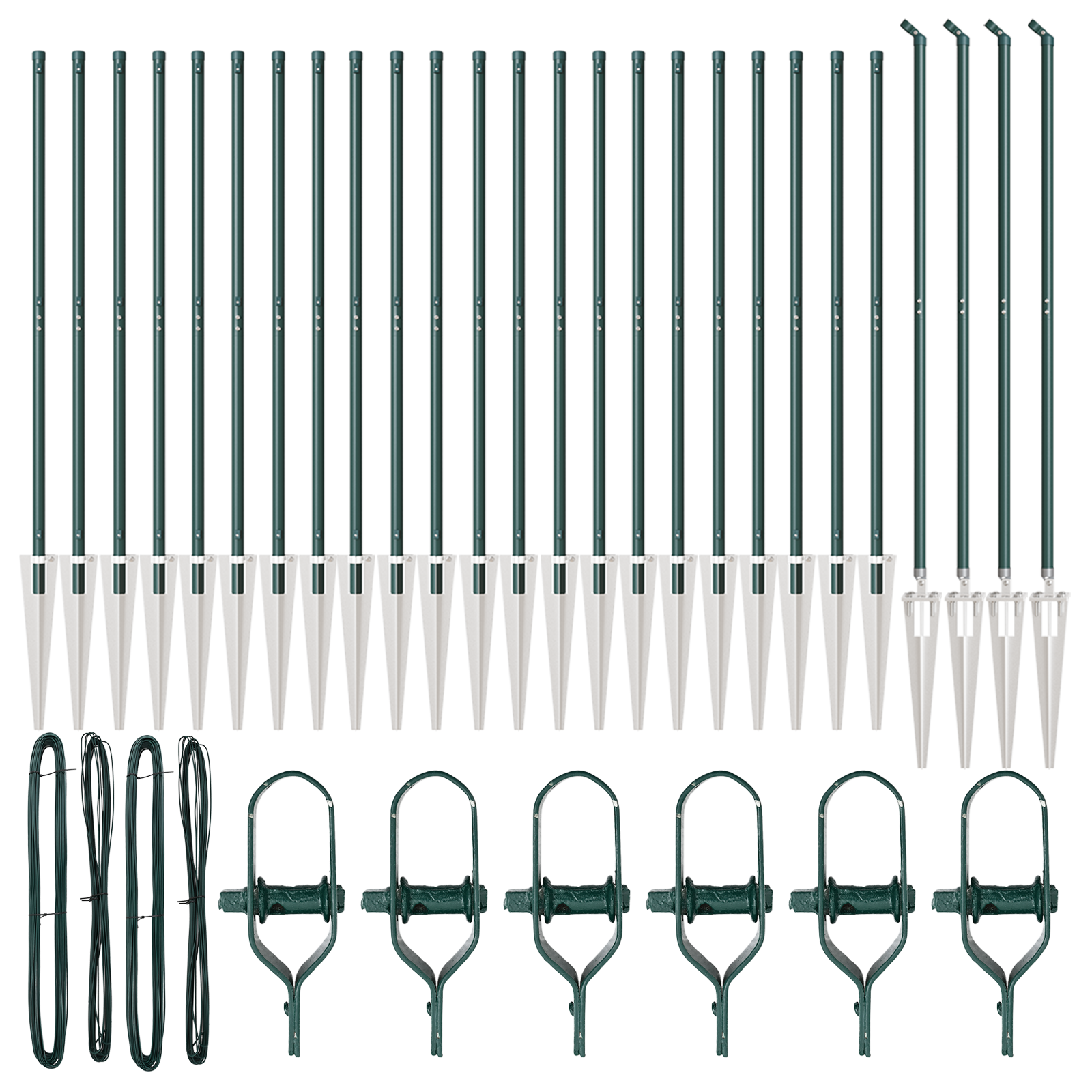 Pali di Recinzione  con Punta 26 pcs Ø32 mm 160 cm Acciaio Zincato