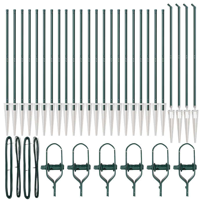 Pali di Recinzione  con Punta 26 pcs Ø32 mm 160 cm Acciaio Zincato