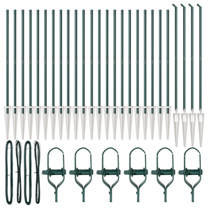 Posti di Fencing con Picchetto 26 pz Ø32 mm 180 cm Acciaio Galvanizzato