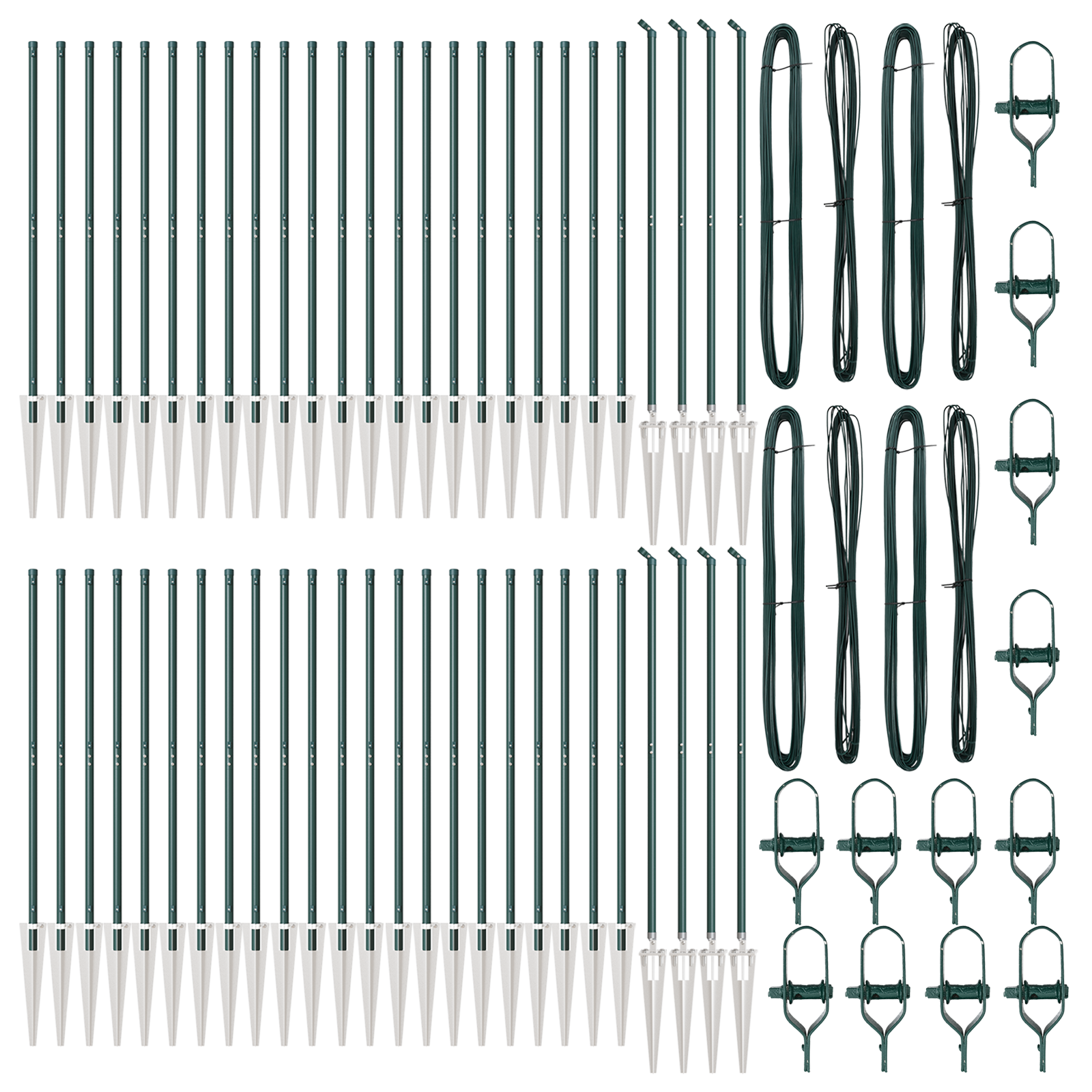 Pali di Recinzione  con Punta 52 pz Ã˜32 mm 180 cm Acciaio Zincato