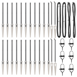 posta per recinzione  con punta 26 pezzi Ø32 mm 60 cm in acciaio zincato