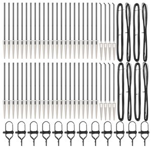 Pali per recinzione  con picchetto 52 pezzi Ø32 mm 80 cm acciaio zincato