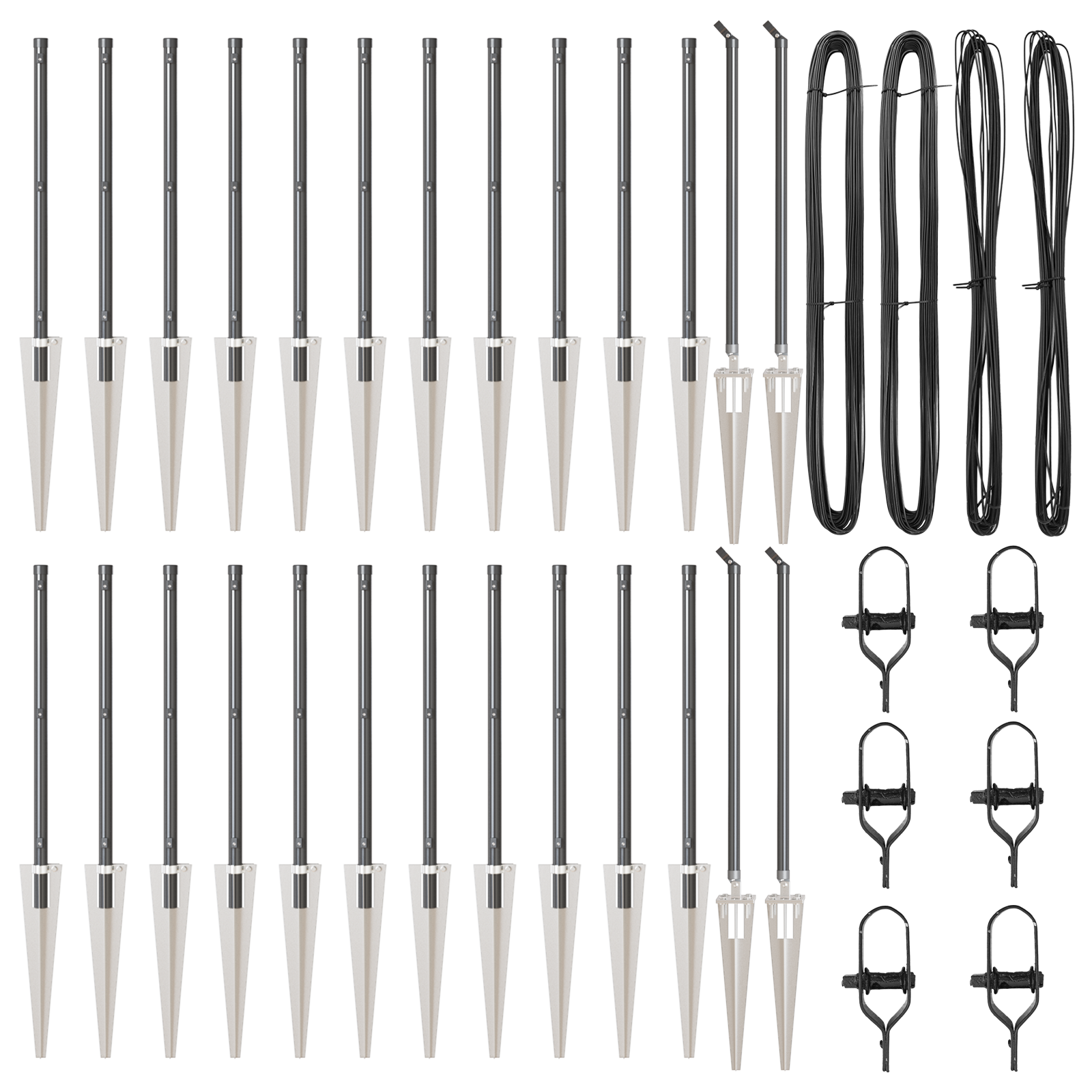 Pali di Recinzione  con Punta 26 pz Ø32 mm 120 cm Acciaio Zincato