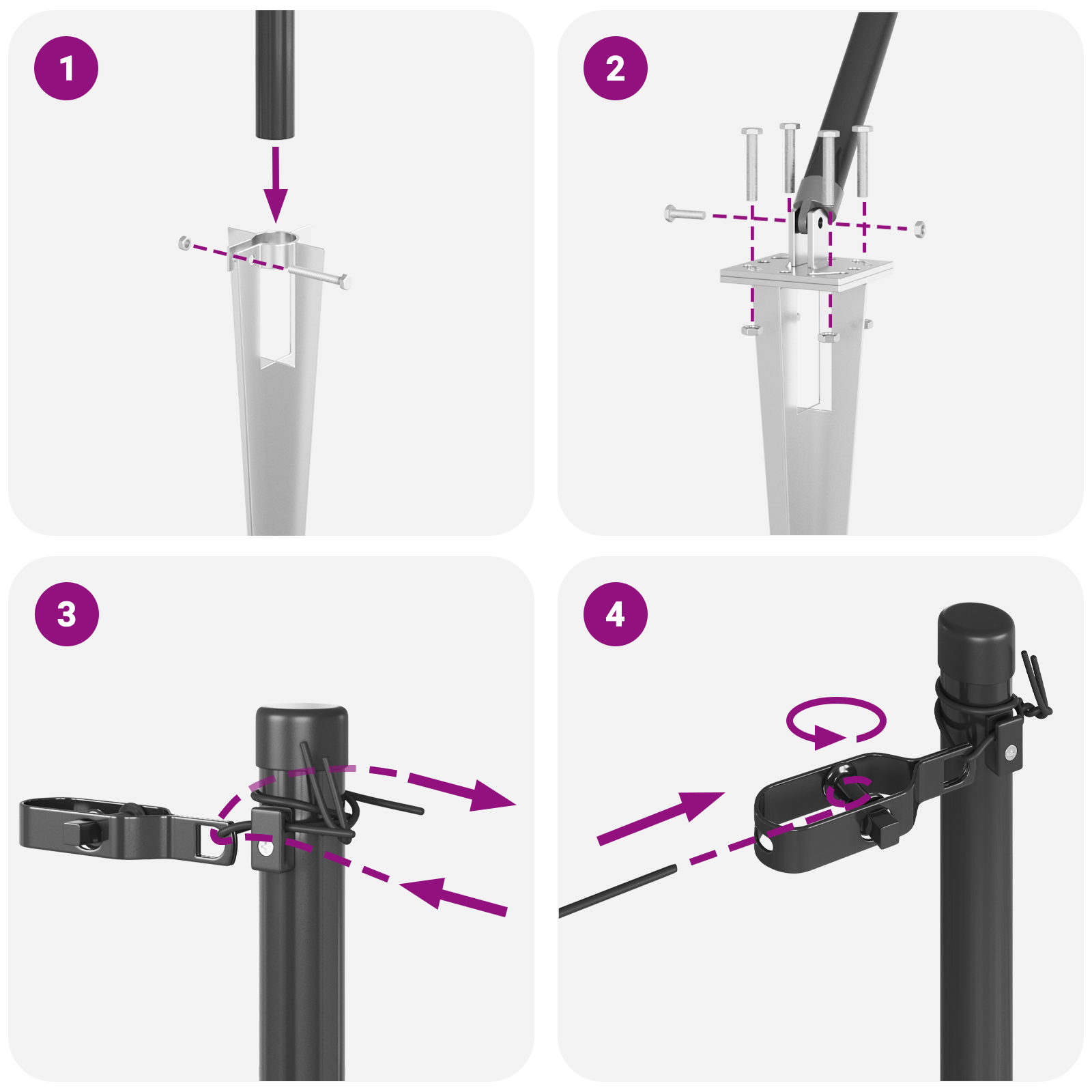 Poste da Recinzione con Punta 52 pz Ø32 mm 120 cm Acciaio Zincato