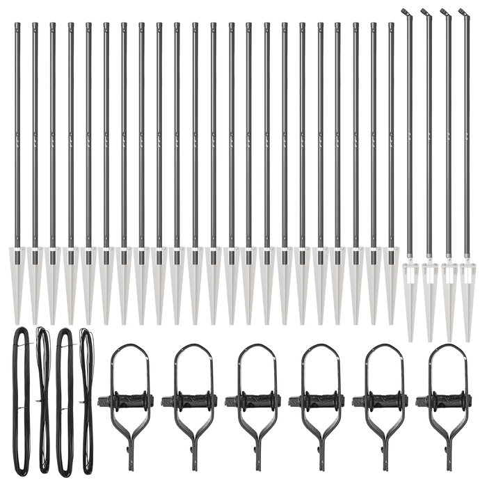 Pali per Recinzione con Punta 26 pz Ø32 mm 140 cm Acciaio Zincato